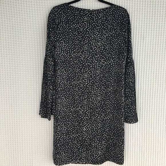 The Limited | Pleated Sleeve Dress Brush Dot Navy - Picture 4 of 7